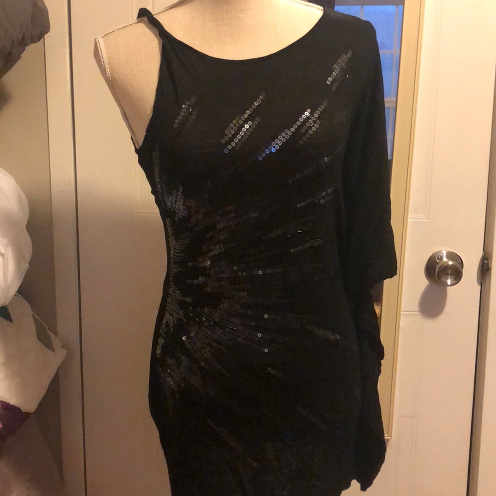Miss Me shirt with one flutter sleeve